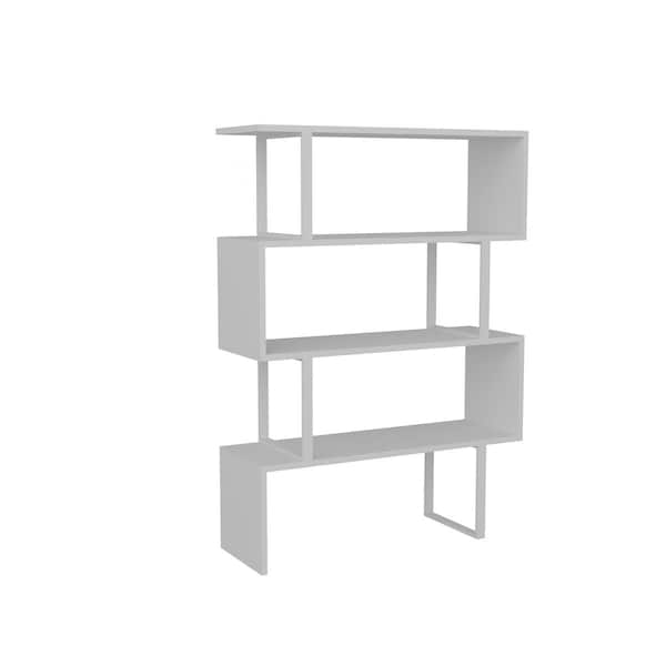 Kd Cama De Bebe 36 x 12 x 50 in. Adriana 4-Shelf Geometric Bookcase - White - KD2940874