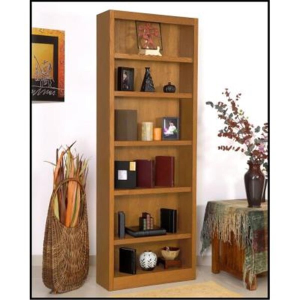 Concepts In Wood Single Wide Bookcase- Dry Oak Finish 6 Shelves - MI3084-D