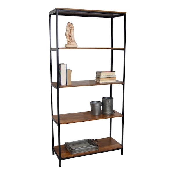 Carolina Cottage Brayden Rich Chestnut Open Bookcase - 14 x 72 x 34 in. - CF7234CHETBK