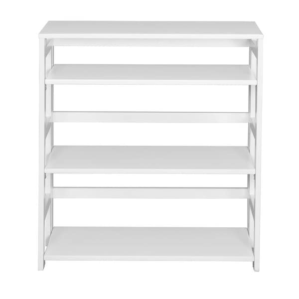 Regency Regency Flip Flop 34 in 3 Shelf High Folding, No Tools Assembly, Wood Bookcase- White - FF3430WH