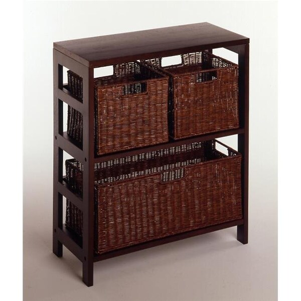 Winsome Winsome 92326 Espresso Beechwood SHELF 2-SECT WIDE - 92326