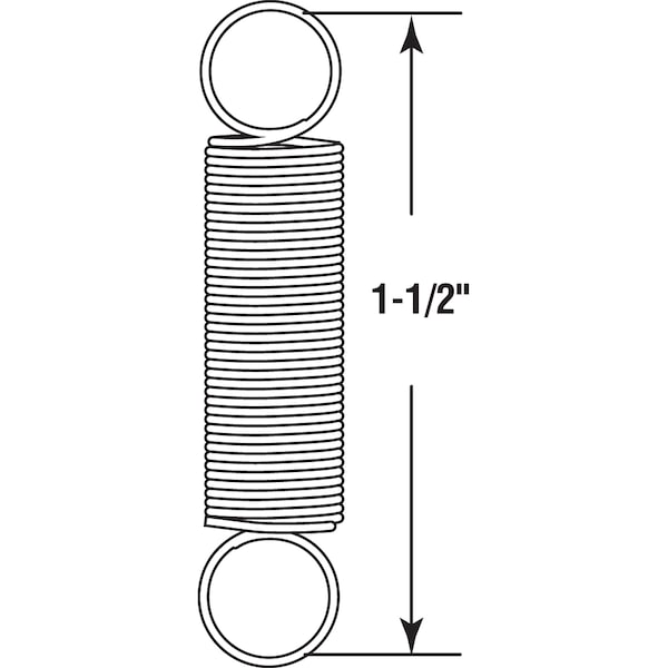 Prime-Line Extension Spring, 5 in. x 1-1/2 in. x 0.020 in., Steel, Double Loop, PK2 - SP 9601