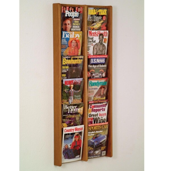 Wooden Mallet 6 x 2 in. Stance 12 Pocket Wall Display - Black & Medium Oak - AC48-12BM