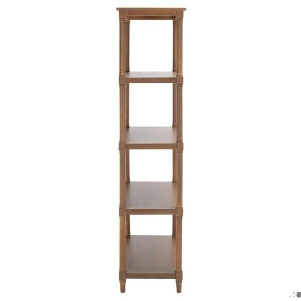 Safavieh Odessa 5 Tier Bookcase Shelves- Washed Natural Pine - 66.9 x 15.7 x 23.6 in. - AMH5721B