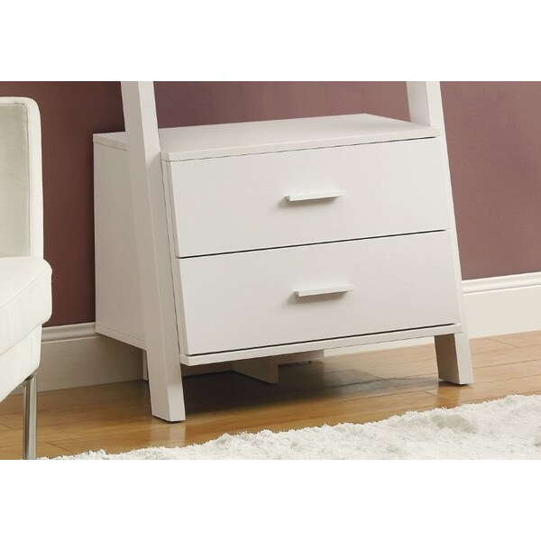Monarch Specialties Bookshelf, Bookcase, Etagere, Ladder, 4 Tier, 69"H, Office, Bedroom, Laminate, White, Contemporary - I 2562
