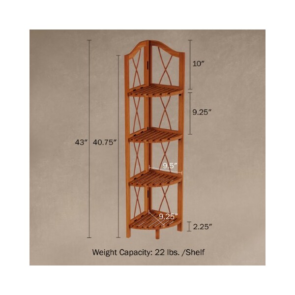 Hastings Home Hastings Home 4-Shelf Corner Bookcase - Foldable - 313949LCJ