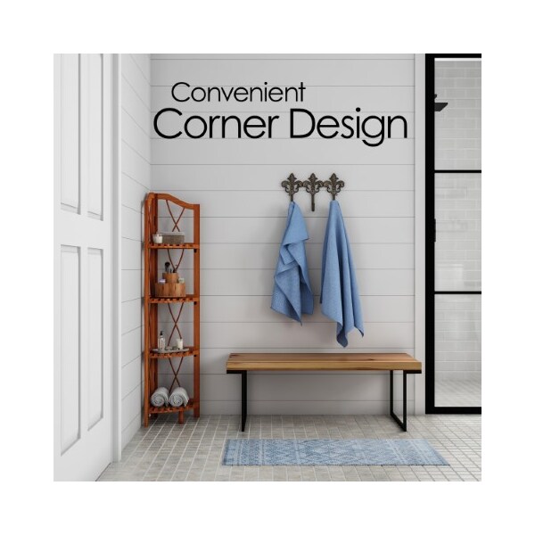 Hastings Home Hastings Home 4-Shelf Corner Bookcase - Foldable - 313949LCJ