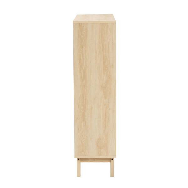 Baxton Studio Danina Japandi Oak Brown Finished Wood Bookshelf - 229-12914-ZORO