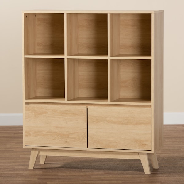 Baxton Studio Danina Japandi Oak Brown Finished Wood Bookshelf - 229-12914-ZORO