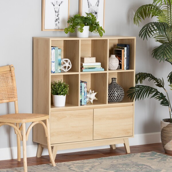 Baxton Studio Danina Japandi Oak Brown Finished Wood Bookshelf - 229-12914-ZORO