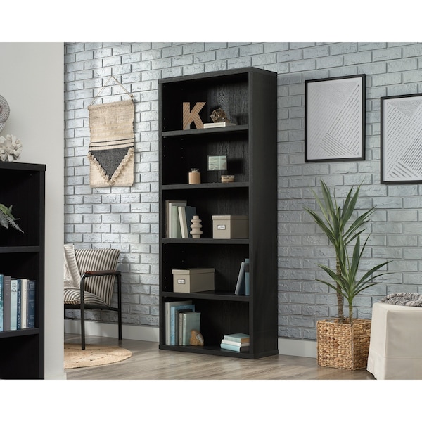 Sauder 5-Shelf Bookcase Rao , Strong and lightweight 1 1/4 in. panel construction for durability - 427262