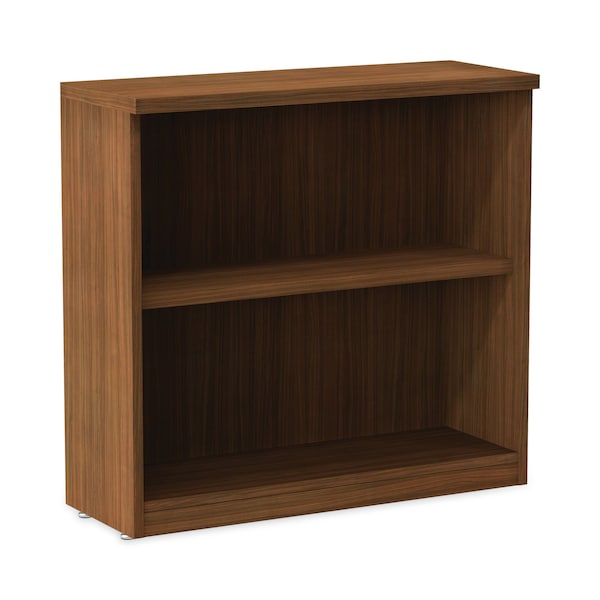 Alera Valencia Bookcase, 2-Shelf, 31 3/4w x 14d x 29 1/2h, Modern Walnut - ALEVA633032WA