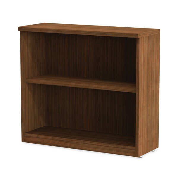 Alera Valencia Bookcase, 2-Shelf, 31 3/4w x 14d x 29 1/2h, Modern Walnut - ALEVA633032WA