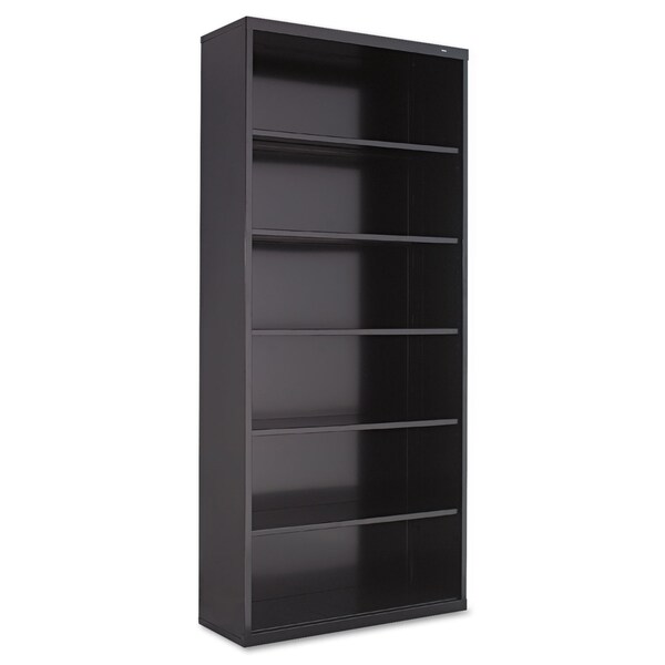 Tennsco Metal Bookcase, Six-Shelf, 34.5w x 13.5d x 78h, Black - B-78-BLK