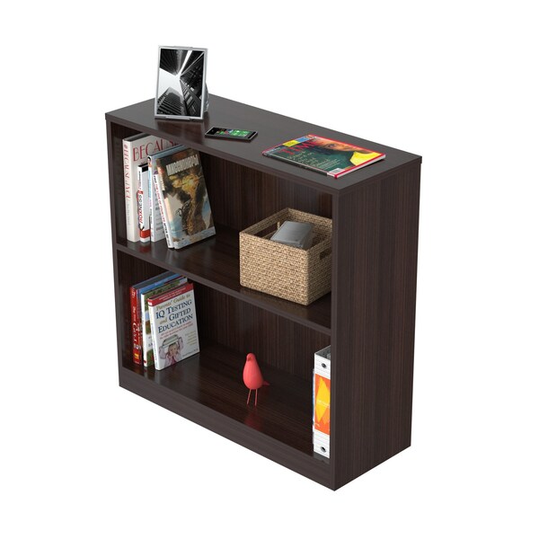 Inval Bookcase 31.5 in. H 2-shelf in Espresso - BE-3104