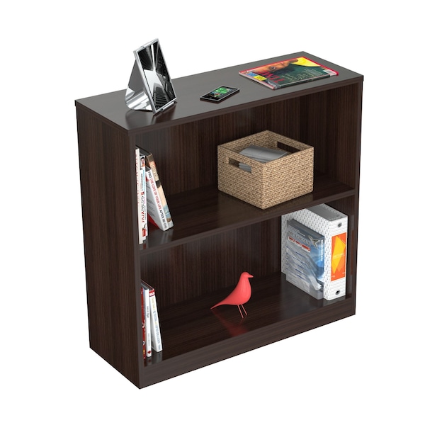 Inval Bookcase 31.5 in. H 2-shelf in Espresso - BE-3104