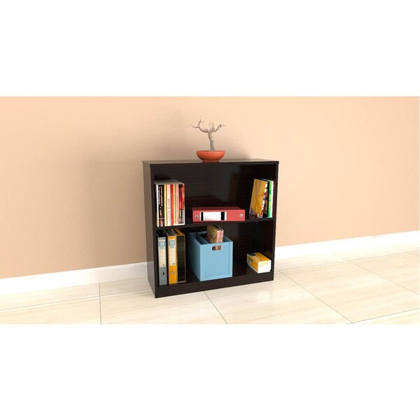 Inval Bookcase 31.5 in. H 2-shelf in Espresso - BE-3104