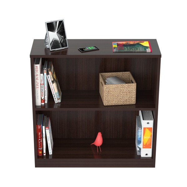 Inval Bookcase 31.5 in. H 2-shelf in Espresso - BE-3104