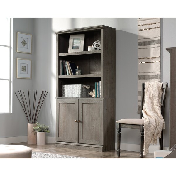Sauder 5 Shelf Bookcase W/doors Myo , Three adjustable shelves for flexible storage options - 426418