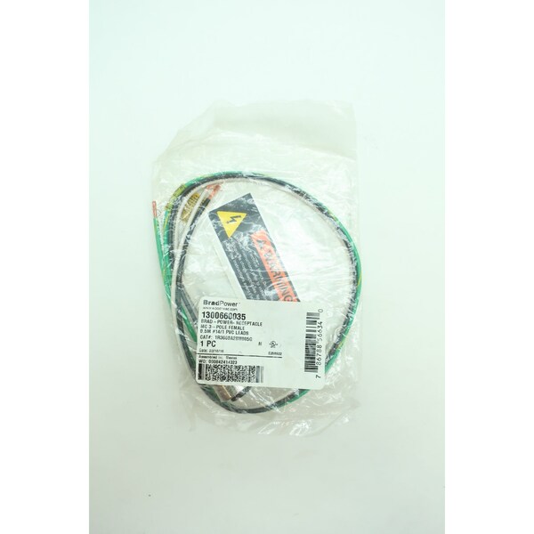 Woodhead WOODHEAD 1R3000A28M005G BRAD POWER FEMALE STRAIGHT 0.5M 3P RECEPTACLE - 1R3000A28M005G