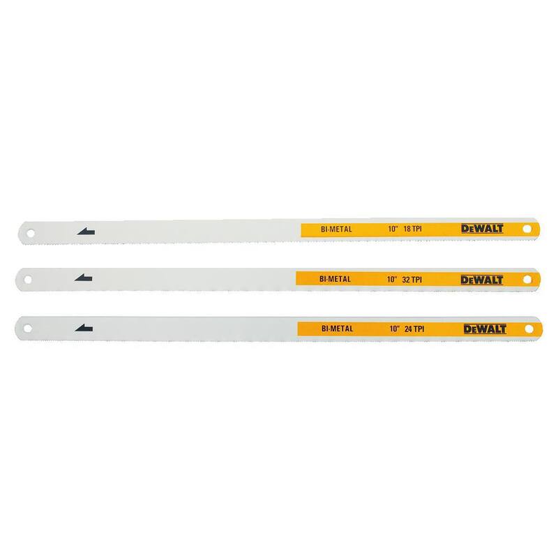 DEWALT 10 in. 18, 24 and 32-TPI Bi-Metal Hacksaw Blade (3-Pack) - DWHT20555