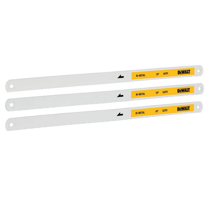DEWALT 10 in. 18, 24 and 32-TPI Bi-Metal Hacksaw Blade (3-Pack) - DWHT20555