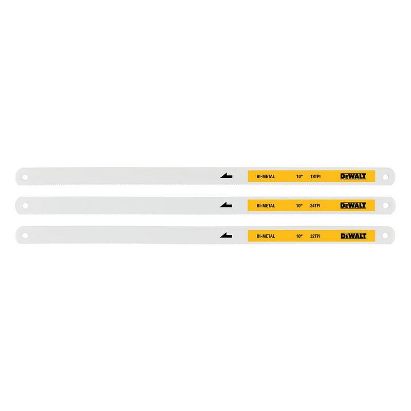 DEWALT 10 in. 18, 24 and 32-TPI Bi-Metal Hacksaw Blade (3-Pack) - DWHT20555
