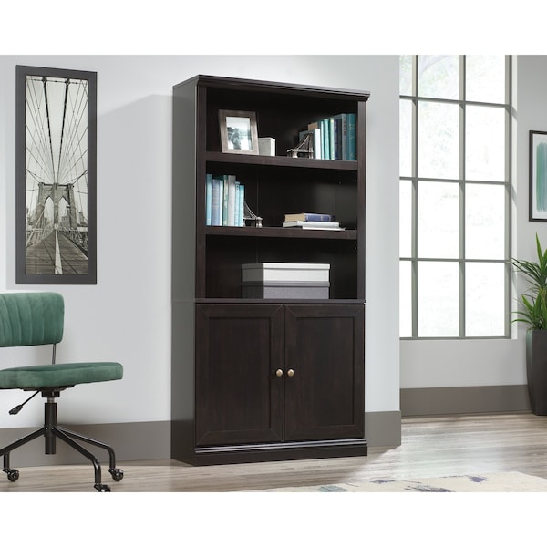 Sauder 5 Shelf Bookcase W/doors Esb , Three adjustable shelves for flexible storage options - 426412
