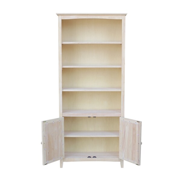 International Concepts Shaker Bookcase, 72"H, Ready to Finish - K-SH-3227A-SH-322D