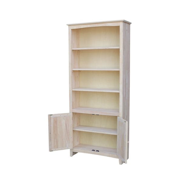 International Concepts Shaker Bookcase, 72"H, Ready to Finish - K-SH-3227A-SH-322D
