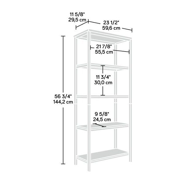 Sauder North Avenue Tall Bookcase Msm , Open shelving for storage and display of your favorite items - 428199