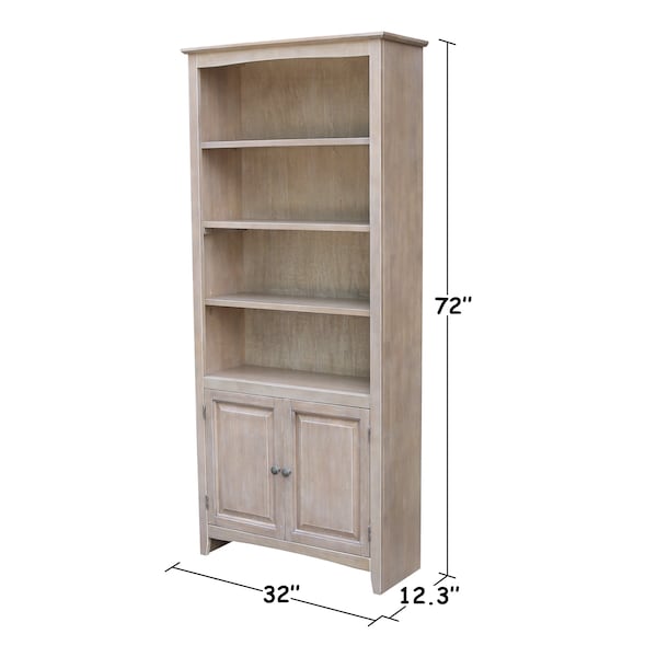 International Concepts Shaker Bookcase, 72"H, Washed Gray Taupe - K09-SH-3227A-SH-322D