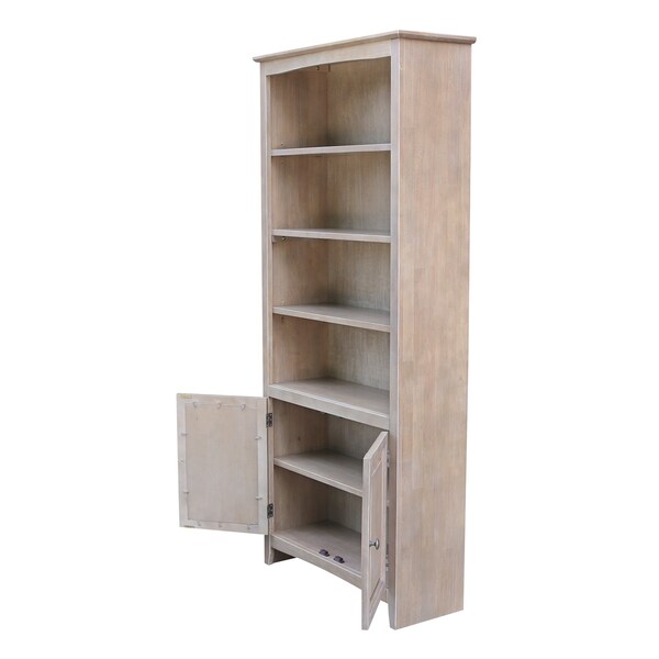 International Concepts Shaker Bookcase, 72"H, Washed Gray Taupe - K09-SH-3227A-SH-322D