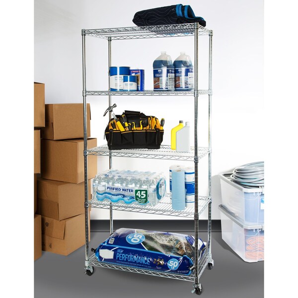 Seville Classics UltraDurable(R), NSF Steel Shelf, 5 Tier - WEB690