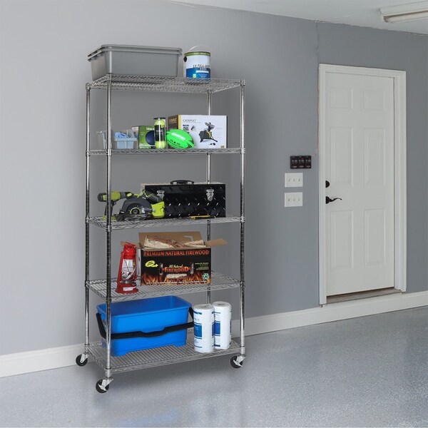 Seville Classics UltraDurable(R), NSF Steel Shelf, 5 Tier - WEB690