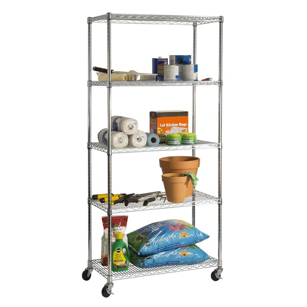 Seville Classics UltraDurable(R), NSF Steel Shelf, 5 Tier - WEB690