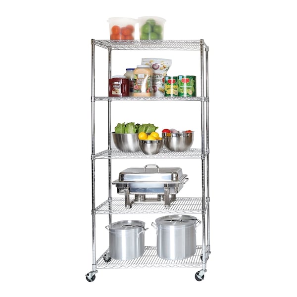 Seville Classics UltraDurable(R), NSF Steel Shelf, 5 Tier - WEB690