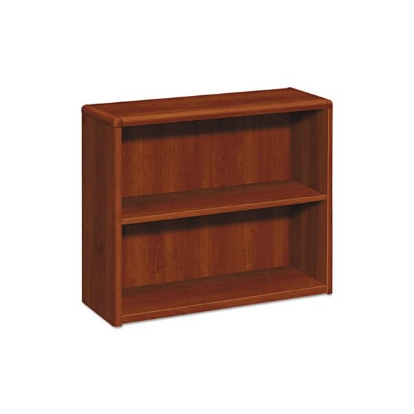 Hon HON, 10700 Series Wood Bookcase, Two Shelf, 36w X 13 1/8d X 29 5/8h, Cognac - 10752CO