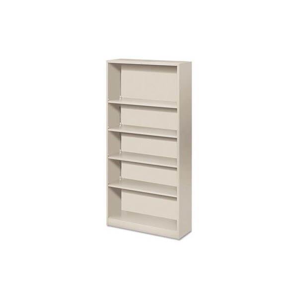 Hon HON, Metal Bookcase, Five-Shelf, 34-1/2w X 12-5/8d X 71h, Light Gray - S72ABCQ
