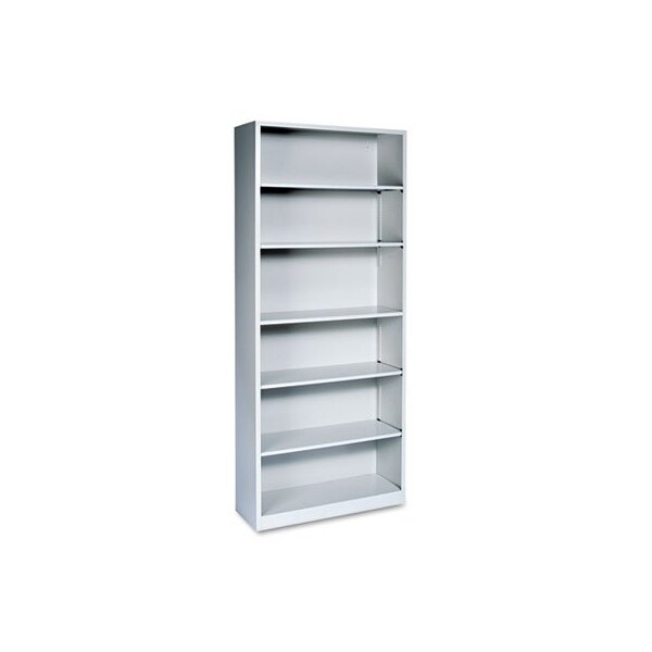 Hon HON, Metal Bookcase, Six-Shelf, 34-1/2w X 12-5/8d X 81-1/8h, Light Gray - S82ABCQ