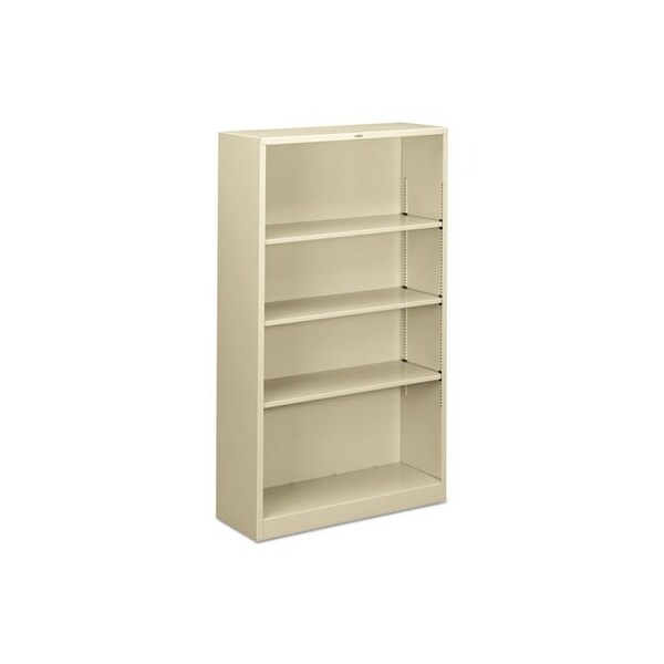 Hon HON, Metal Bookcase, Four-Shelf, 34-1/2w X 12-5/8d X 59h, Putty - S60ABCL