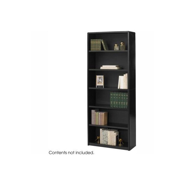 Safco 6-Shelf Economy Bookcase - Black - 7174BL***