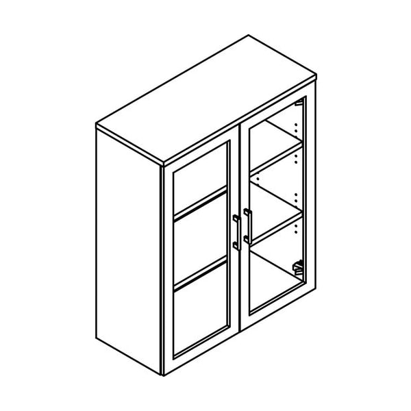 Groupe Lacasse Bookcase Hutch, Translucent Door, 36inWx16inDx44inH, Sahara - LASM1SB364416TR