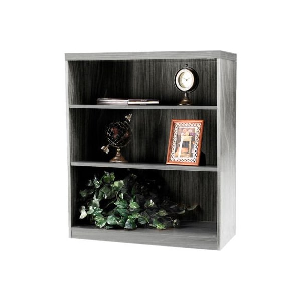 Safco Safco Aberdeen Series 3 Shelf Bookcase with 1 Fixed Shelf Gray Steel - AB3S36LGS
