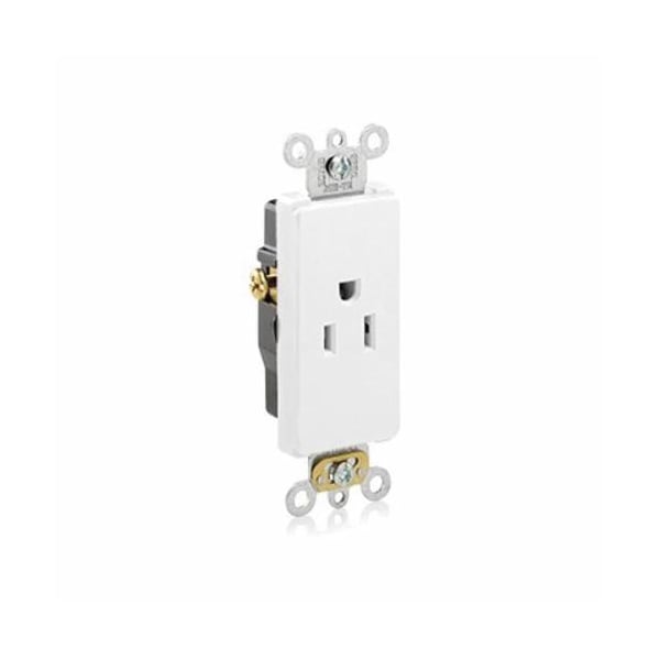 Leviton Electrical Receptacles 515R Dec Single Recep Wht Side Wired - 16241-W