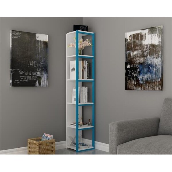Decorotika Decorotika TXS71BCB05 70 in. Texas Cubic Bookcase - White & Blue - TXS71BCB05