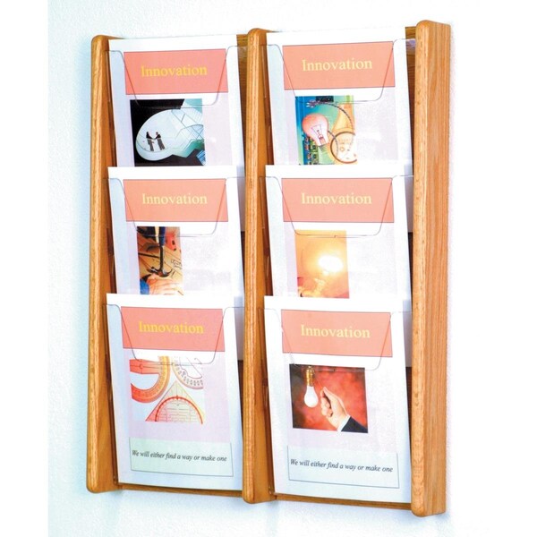 Vertex 3 x 2 in. Stance 6 Pocket Wall Display - Black, Mahogany & Light Oak - VE3934978