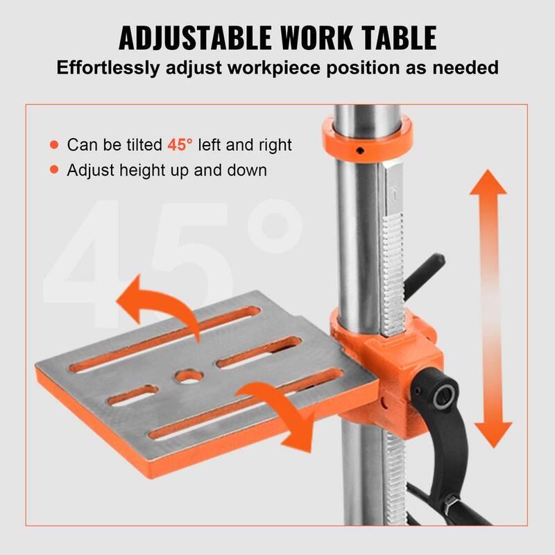 VEVOR 10 in. Benchtop Drill Press 3.2 Amp 5-Speed Cast Iron Bench Drill Press Tabletop Drilling Machine for Wood Metal - TSZCD32A510HKFMUCV1