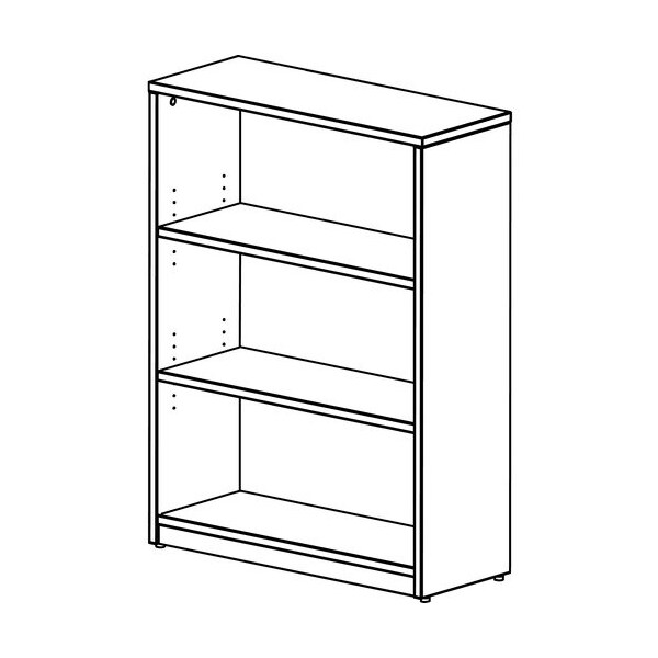 Groupe Lacasse Bookcase, Open, 2 Shelf, 36inWx14inDx48inH, Niagara - LAS41NNB364814A