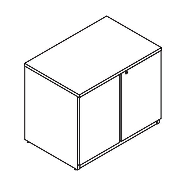 Groupe Lacasse Bookcase Unit, Linear Handle, 36inWx24inDx29inH, Niagara - LAS4NLN2436BA